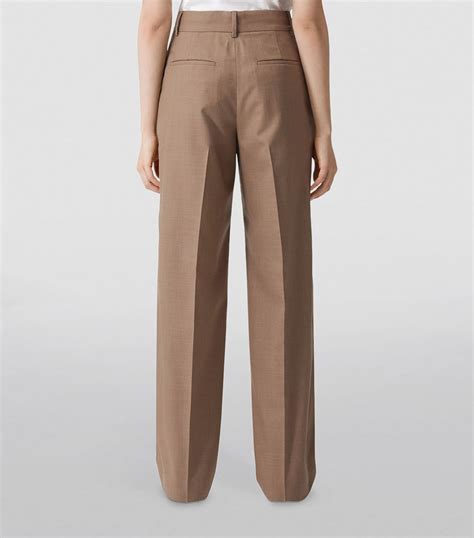 burberry london wool wide-leg cuffed trousers|Burberry Wide Leg for Women .